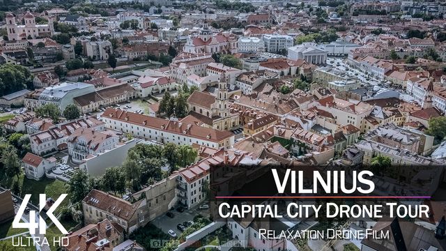【4K】½ HOUR DRONE FILM: «Vilnius - Lithuania» | Ultra HD | Chillout (for 2160p Ambient UHD TV)