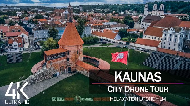 【4K】½ HOUR DRONE FILM: «Kaunas - Lithuania» | Ultra HD | Chillout Music (2160p Ambient UHD TV)