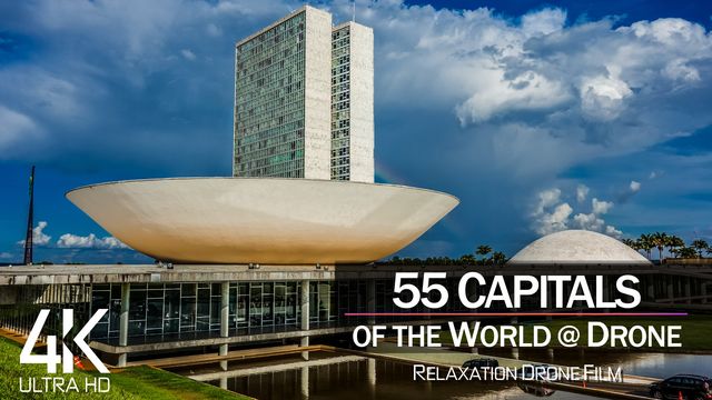 【4K】3 HOUR DRONE FILM: «55 Capitals of the World» | Ultra HD | Chillout (2160p Ambient UHD TV)